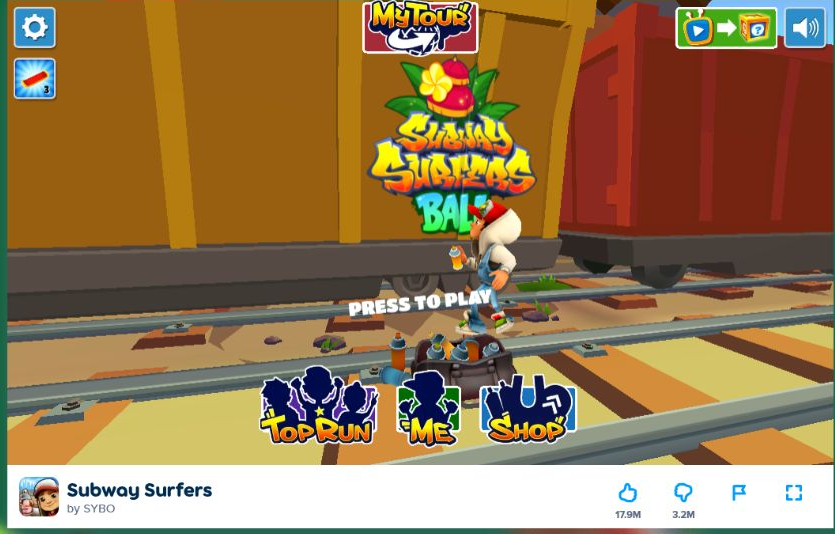 Subway Surfers browser version loaded on Poki during our August 2026 test